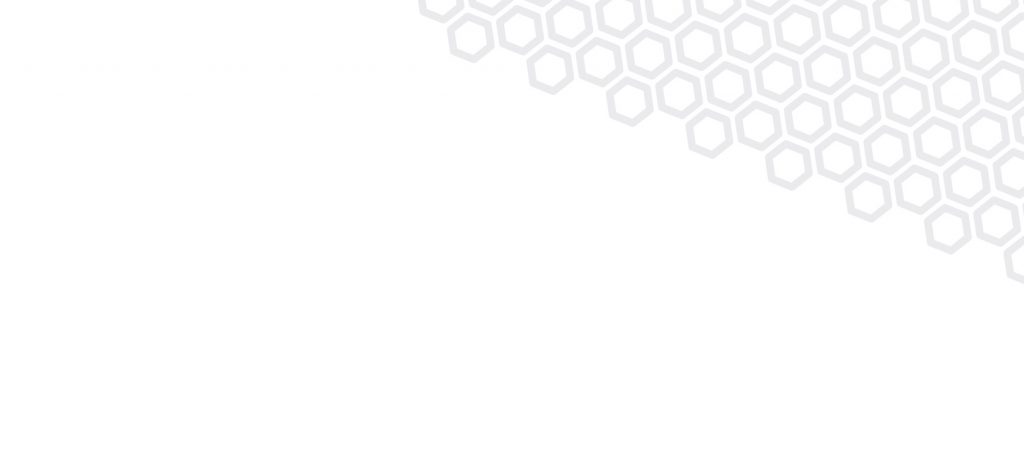 Plain white rectangle background with light grey hexagon pattern angled to top left corner
